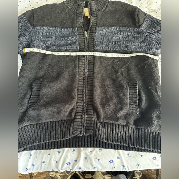 Telluride Clothing Company  XL Men’s Fleece Lined Blue & Black Full Zip Sweater. - Picture 3 of 16